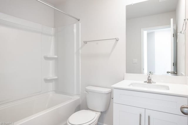 full bathroom with vanity, toilet, and shower / bath combination