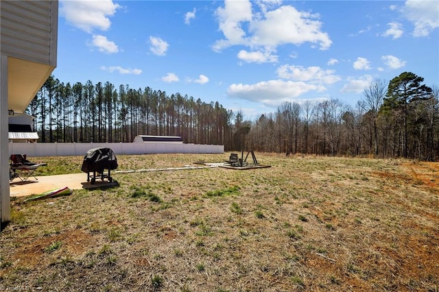 view of yard with fence