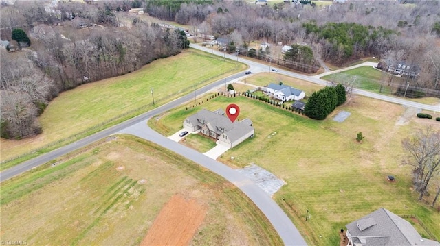 aerial view with a rural view