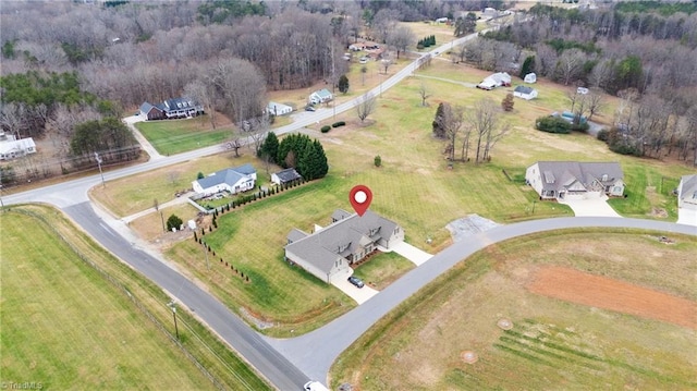 drone / aerial view featuring a rural view