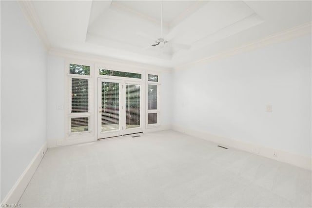 1000 Brookmeade Dr, Winston-Salem, NC 27106 - unfurnished room featuring ornamental molding, carpet floors, and a tray ceiling