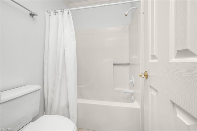 1000 Brookmeade Dr, Winston-Salem, NC 27106 - bathroom featuring toilet and shower / tub combo with curtain