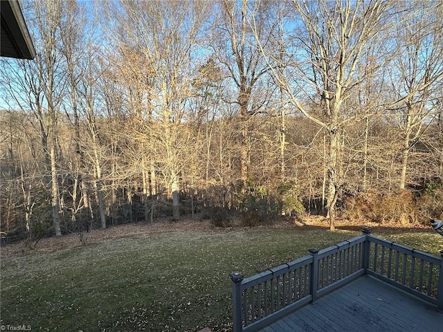 view of yard with a deck