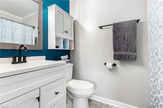 1896 Winds Dr, Winston-Salem, NC 27127 - bathroom with crown molding and vanity
