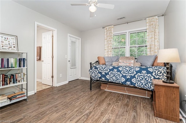 1896 Winds Dr, Winston-Salem, NC 27127 - bedroom with wood finished floors and ceiling fan