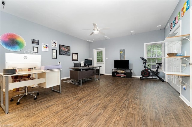 1896 Winds Dr, Winston-Salem, NC 27127 - office area featuring wood finished floors and a ceiling fan