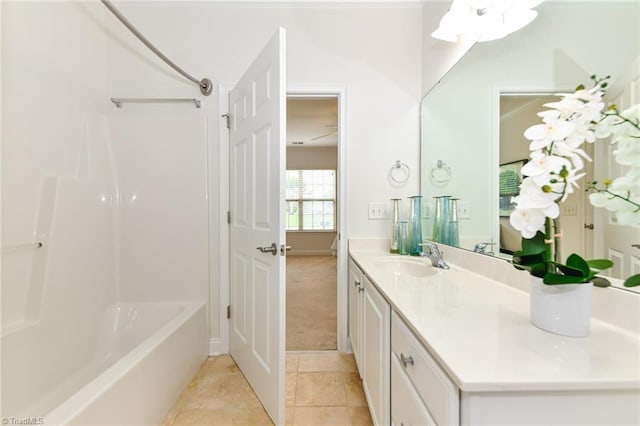 4294 Plantation Ridge Ln, Greensboro, NC 27409 - full bathroom featuring vanity, tile patterned flooring, and bathtub / shower combination