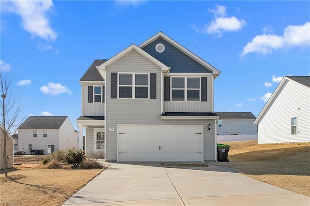 view of property featuring a garage