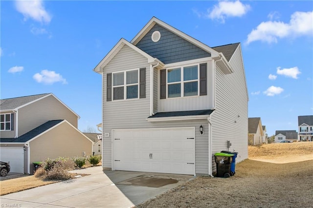 view of front of house with a garage