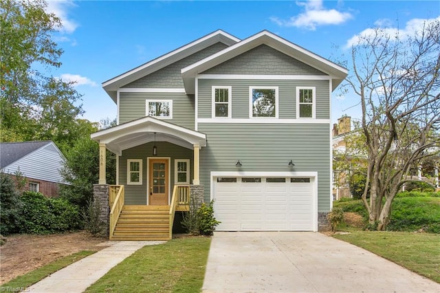 craftsman-style house with a garage