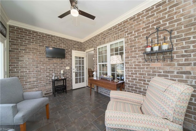 view of patio / terrace featuring ceiling fan