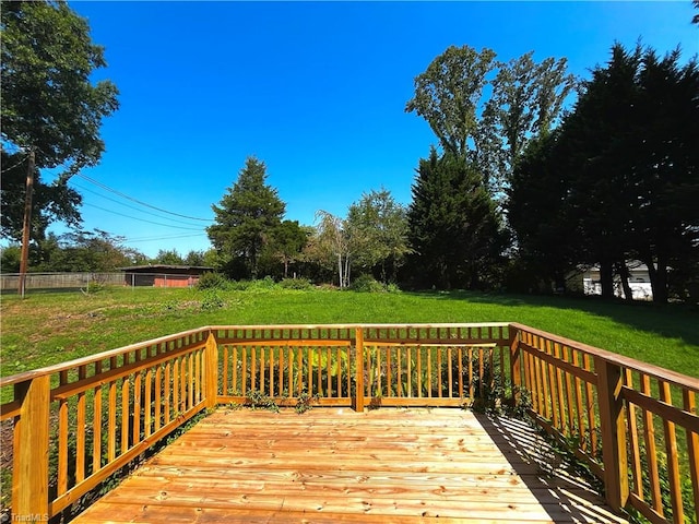 deck with a yard