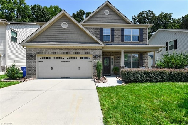 craftsman-style house with a front lawn