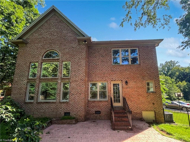 350 Bent Creek Trl, Kernersville, NC 27284 - rear view of house with crawl space, a patio area, brick siding, and entry steps