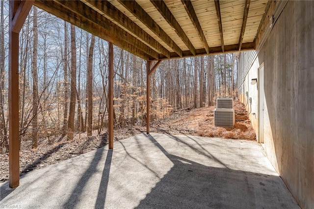 view of patio featuring central AC