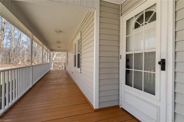 deck with a porch