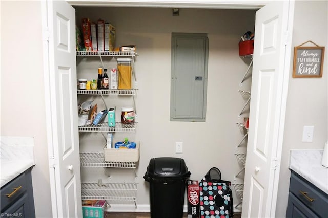 pantry featuring electric panel