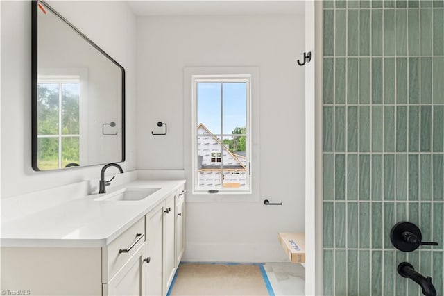 1341 Maple Chase Ln, Winston-Salem, NC 27106 - bathroom with vanity and a shower