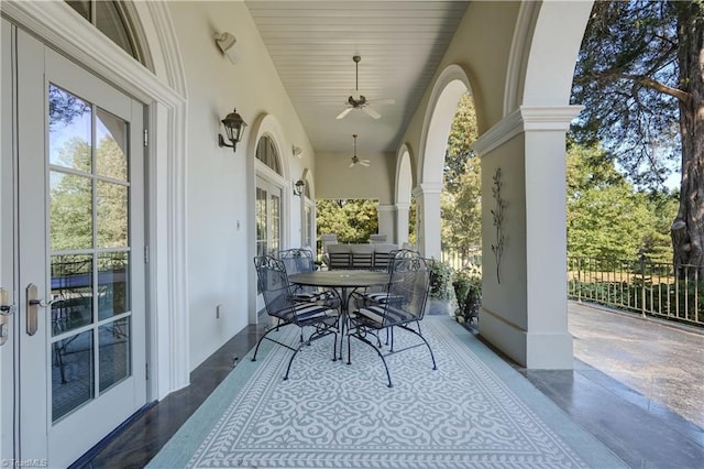 view of patio / terrace with ceiling fan