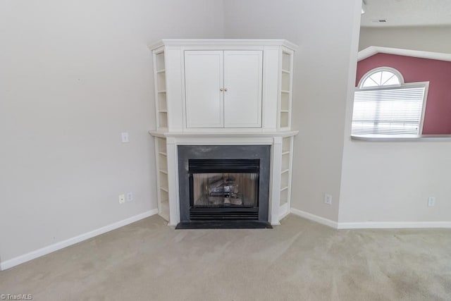 2221314 Delaney Dr, Burlington, NC 27215 - detailed view of carpet floors, a fireplace with flush hearth, and baseboards