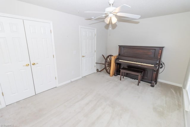 2221314 Delaney Dr, Burlington, NC 27215 - sitting room featuring a ceiling fan, baseboards, and carpet