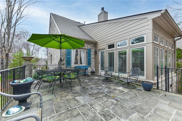 view of patio with outdoor dining space