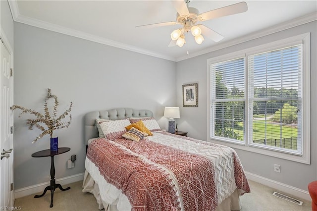 3741 Canter Dr, Trinity, NC 27370 - carpeted bedroom featuring ornamental molding and ceiling fan