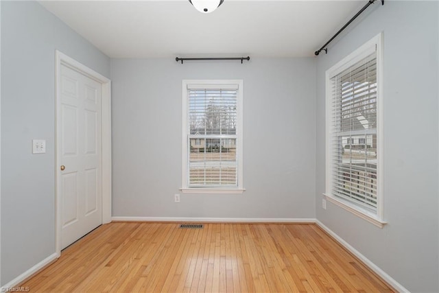 empty room featuring light wood-type flooring