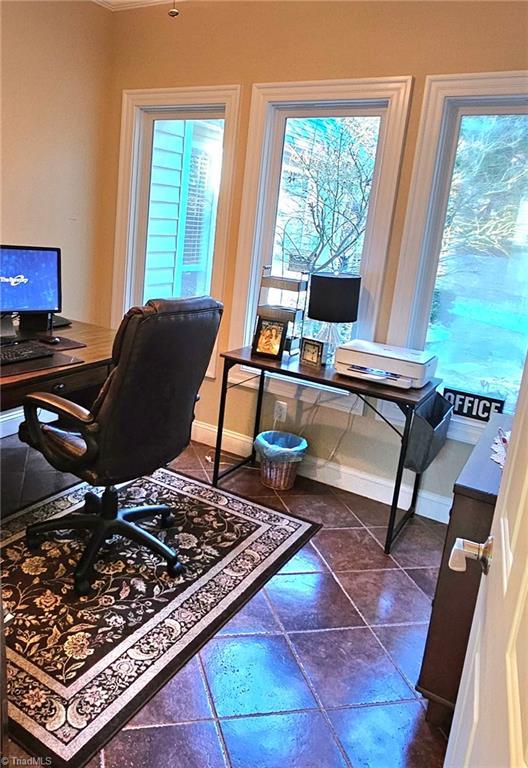 office area with baseboards