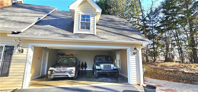 view of garage