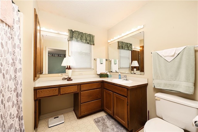 bathroom with toilet and vanity