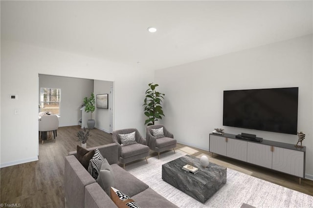 living room featuring hardwood / wood-style floors