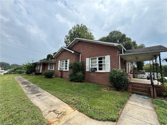 view of property exterior featuring a yard