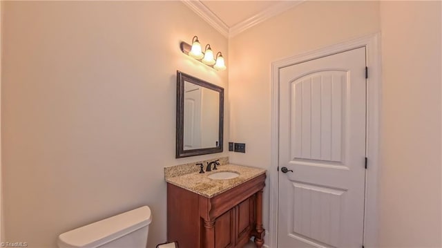 5567 Foxgate Cir, Winston-Salem, NC 27106 - half bathroom with vanity and ornamental molding