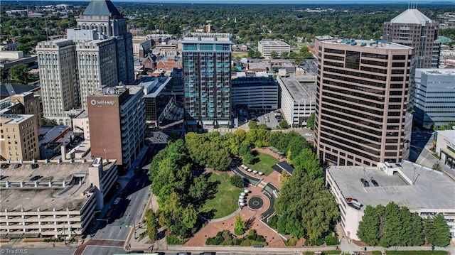 birds eye view of property featuring a view of city