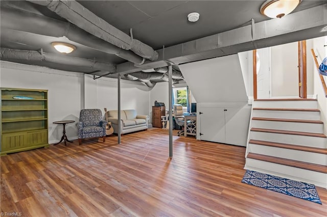 2664 Old Thomasville Rd, Winston-Salem, NC 27107 - basement with wood finished floors and stairway