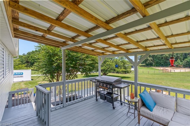 2664 Old Thomasville Rd, Winston-Salem, NC 27107 - wooden deck with a yard and a grill