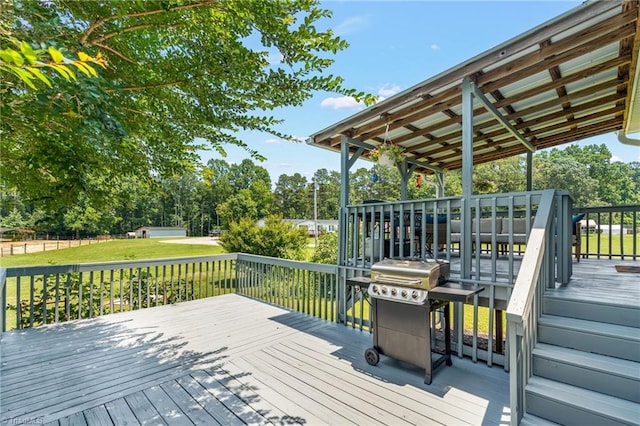 2664 Old Thomasville Rd, Winston-Salem, NC 27107 - wooden deck featuring a yard, area for grilling, and view of scattered trees