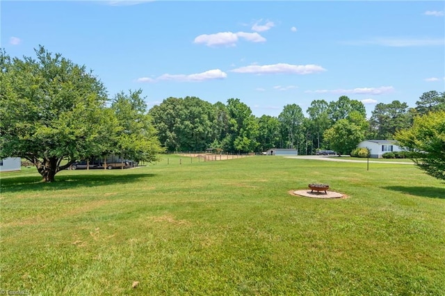 2664 Old Thomasville Rd, Winston-Salem, NC 27107 - view of grassy yard featuring an outdoor fire pit