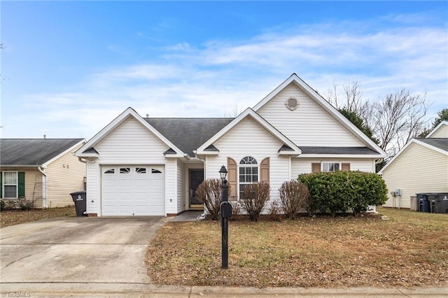 single story home featuring a garage