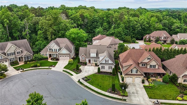 bird's eye view with a residential view