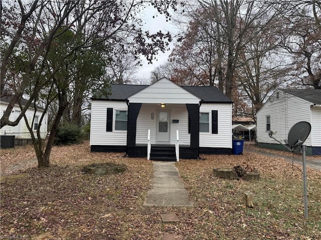 bungalow with central air condition unit