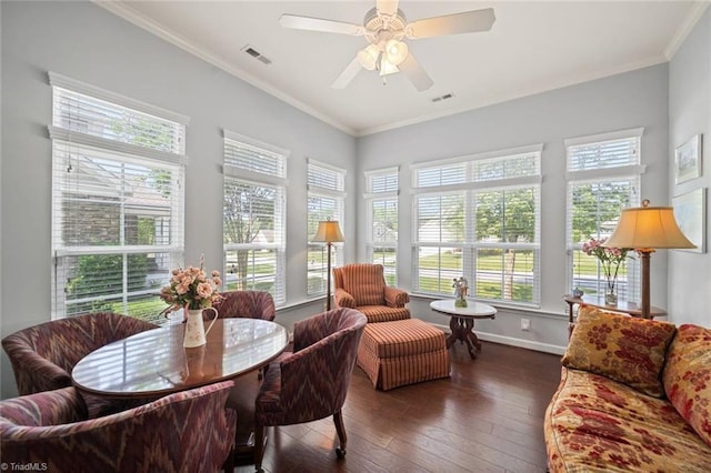 5905 Knowledge Dr, Clemmons, NC 27012 - sunroom / solarium with hardwood / wood-style flooring, baseboards, and crown molding