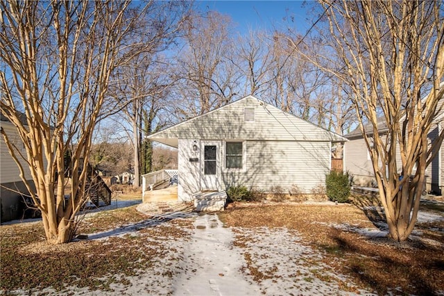 view of snowy exterior