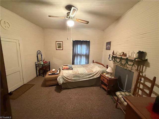 535 Worth St, Mount Airy, NC 27030 - bedroom with carpet flooring and ceiling fan