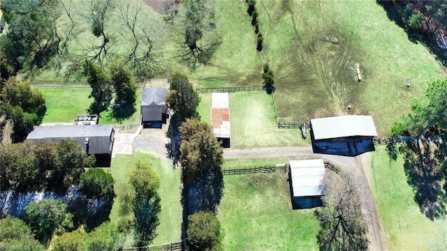 drone / aerial view with a rural view