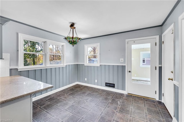 view of unfurnished dining area