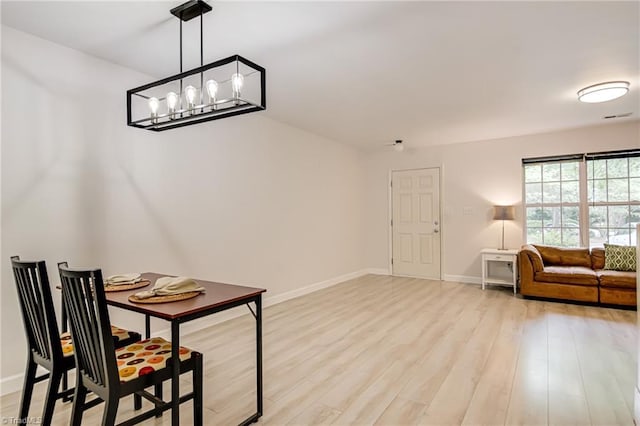 5430 Strasburg Dr, Greensboro, NC 27407 - dining room featuring light wood-type flooring and baseboards
