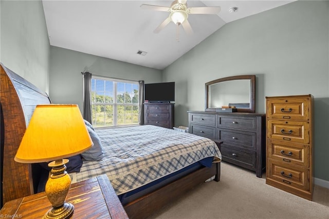 1380 Heritage Pointe Dr Unit 310, Winston-Salem, NC 27127 - carpeted bedroom featuring lofted ceiling and ceiling fan