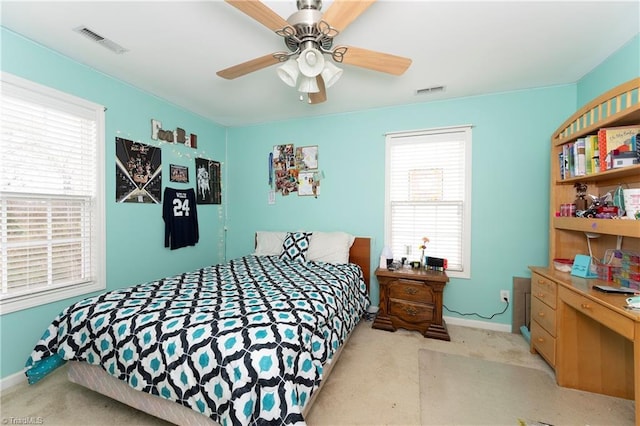 bedroom with ceiling fan